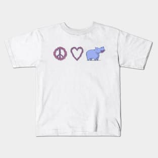 Peace, Love & Hipponess Kids T-Shirt